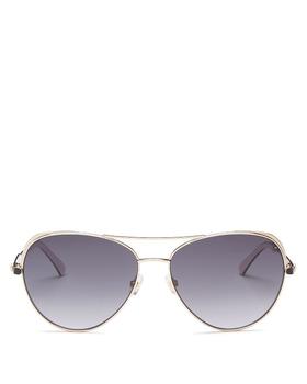 Kate Spade | Unisex Brow Bar Aviator Sunglasses, 59mm商品图片,
