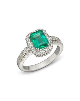 商品Bloomingdale's | Emerald and Diamond Ring in 14K White Gold, .35 ct. t.w. - 100% Exclusive,商家Bloomingdale's,价格¥36154图片