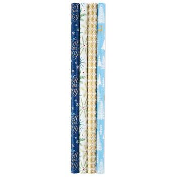 商品Hallmark | Holiday Wrapping Paper Bundle with Cut Lines on Reverse,商家Walgreens,价格¥68图片