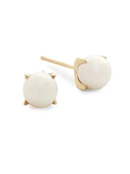 BELPEARL | 6MM White Akoya Pearl & 14K Yellow Gold Stud Earrings商品图片,5折