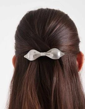 ASOS | ASOS DESIGN abstract hair bow barrette clip in silver tone,商家ASOS,价格¥62