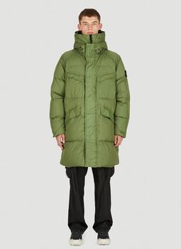 Stone Island | Hooded Down Parka Coat in Green商品图片,