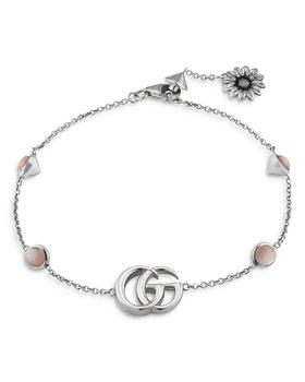 推荐Sterling Silver Marmont Mother of Pearl, Logo and Flower Link Bracelet商品