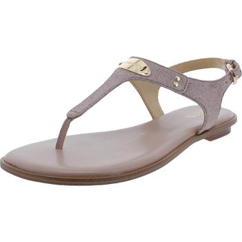Michael Kors | MICHAEL Michael Kors Womens MK Plate Glitter Buckle Flat Sandals商品图片,5.6折, 独家减免邮费