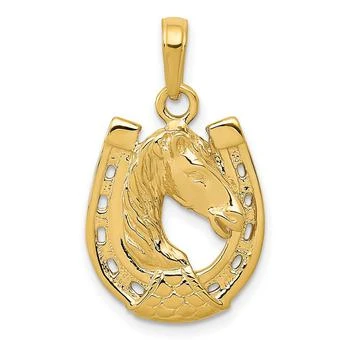 Macy's | Horse Head in Horseshoe Pendant in 14k Yellow Gold,商家Macy's,价格¥3592