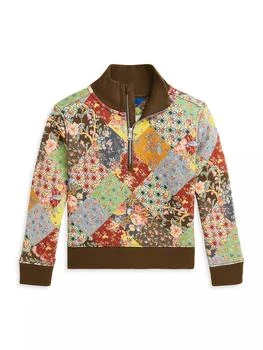 Ralph Lauren | Little Girl's & Girl's Patchwork Fleece Quarter-Zip Sweatshirt,商家Saks Fifth Avenue,价格¥599