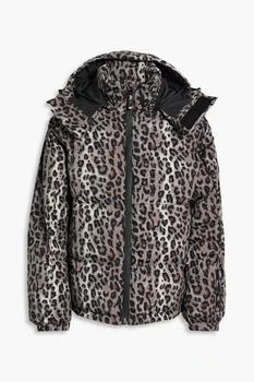 推荐Quilted leopard-print hooded ski jacket商品
