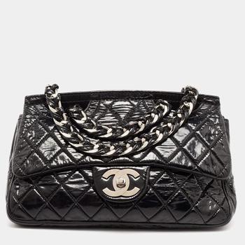 chanel包, [二手商品] Chanel | Chanel Black Patent Leather 2 way Classic Flap Shoulder Bag商品图片 7.8折, 满1件减$100, 满减