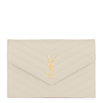 Yves Saint Laurent | Saint Laurent Cassandre Matelasse Cream Soft Envelope Chain Wallet商品图片,8.6折
