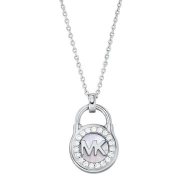 Michael Kors | Sterling Silver Mother of Pearl Lock Pendant Necklace商品图片,7折