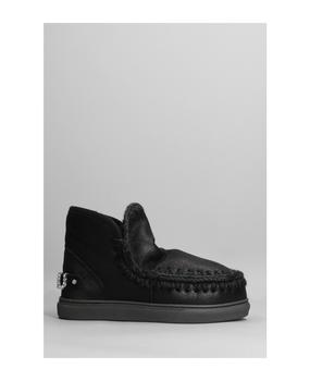Mou | Eskimo Sneaker Low Heels Ankle Boots In Black Leather商品图片,