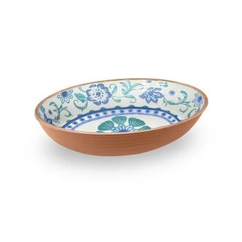TarHong | Rio Turquoise Floral Oval Serve Bowl, 13.1" X 2.6",91.3 Oz.,Melamine,商家Macy's,价格¥180