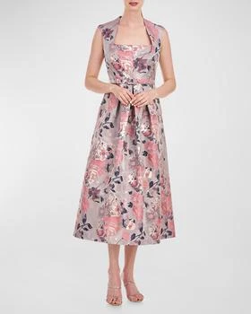 推荐Lizabeth Pleated Floral Jacquard Midi Dress商品