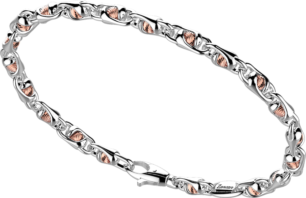 商品Zancan | 18k rose gold and sterling silver bracelet with geometric design.,商家Zancan Gioielli,价格¥8066图片