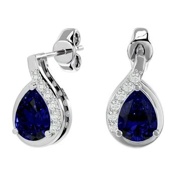 SSELECTS | 1 3/4 Carat Sapphire And Diamond Pear Shape Stud Earrings In 14 Karat White Gold,商家Premium Outlets,价格¥7052