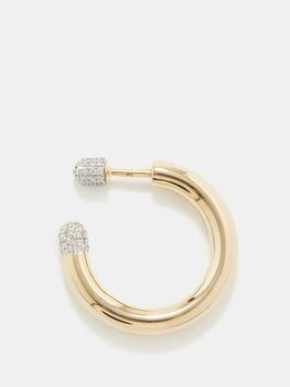 商品Rainbow K | Tube medium diamond & 14kt gold single earring,商家MATCHES,价格¥18644图片