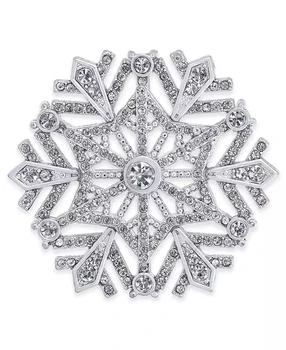 Charter Club | Silver-Tone Crystal Snowflake Pin, Created for Macy's,商家Macy's,价格¥152