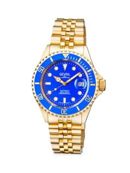 推荐Wall Street 43MM Goldtone Stainless Steel Swiss Automatic Bracelet Watch商品