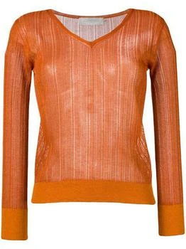 L'AUTRE CHOSE | L'AUTRE CHOSE Lightweight crochet V-neck sweater,商家Baltini,价格¥781