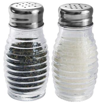 商品Home Basics | Home Basics Beehive 2 Piece Glass Salt and Pepper Set with Stainless Steel Sifter Tops,商家Premium Outlets,价格¥101图片