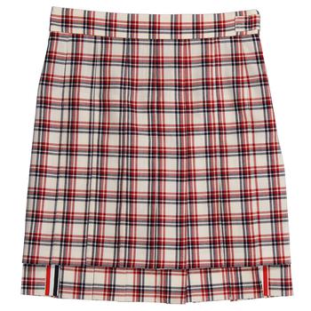 thom browne代购, Thom Browne | Multicolor Double Tattersal Pleated Mini Skirt商品图片 4.8折