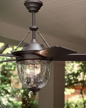 商品Ellington/Litex | Dark Aged Bronze Outdoor Ceiling Fan with Lantern, 52",商家Neiman Marcus,价格¥1732图片