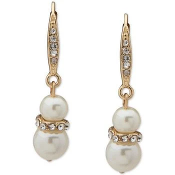 Anne Klein | Gold-Tone Pavé & Imitation Pearl Snowman Drop Earrings 独家减免邮费