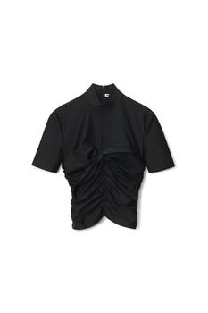 Alexander Wang | RUCHED MOCK NECK TOP IN STRETCH JERSEY商品图片,5.9折
