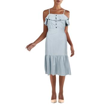 拉夫劳伦连衣裙是什么牌子, Ralph Lauren | Lauren Ralph Lauren Womens Chambray Calf Midi Dress商品图片 2.4折