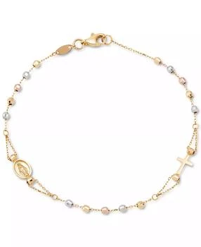 Macy's | Tricolor Rosary Bracelet in 10K Gold, White Gold, & Rose Gold,商家Macy's,价格¥1496