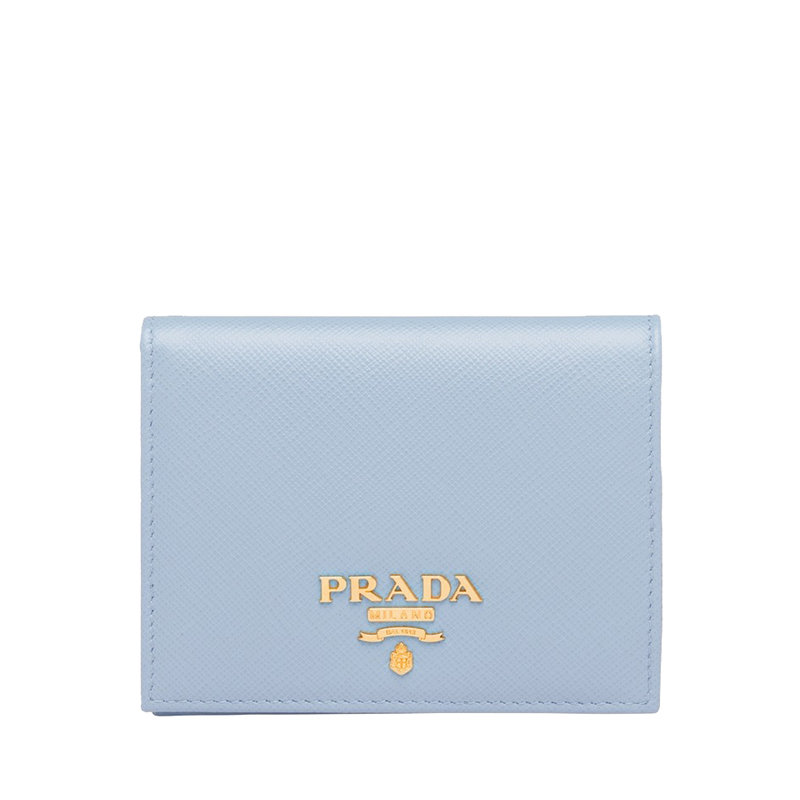 Prada | 【预售3-7天】PRADA/普拉达 22春夏新款 女士天蓝色皮革金扣钱包1MV204_QWA_F0076商品图片,8折, 包邮包税