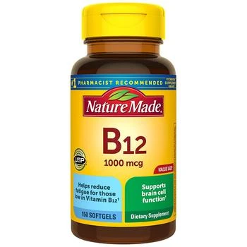 Nature Made | Vitamin B12 1000 mcg Softgels 150,商家Walgreens,价格¥198