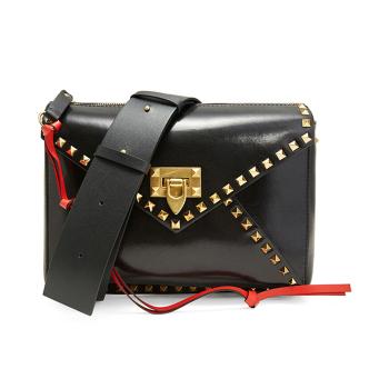 gancini单肩包, Valentino | VALENTINO 女士黑色牛皮单肩斜跨包 SW2B0E56-ZEK-0NO商品图片 满$100享9.5折, 满折