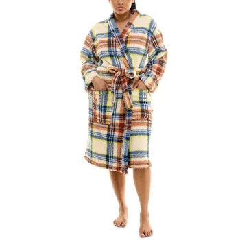 Roudelain | Women's Printed Fleece Long-Sleeve Wrap Robe,商家Macy's,价格¥150