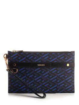 范思哲女包行李箱, Versace | Versace Logo Detailed Zipped Clutch Bag商品图片 8.6折