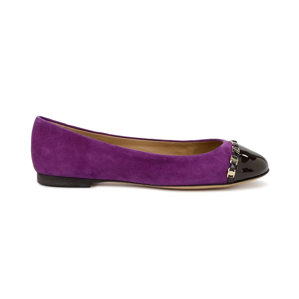 推荐SALVATORE FERRAGAMO 女士紫色平底鞋 0584488商品