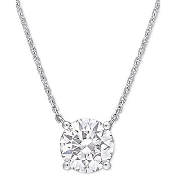 Macy's | Lab-Created Moissanite Solitaire 17" Pendant Necklace (1-3/4 ct. t.w.) in 14k White Gold,商家Macy's,价格¥11524