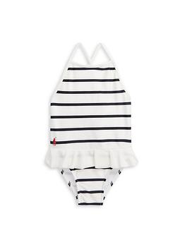 商品Ralph Lauren | Baby Girl's Striped Ruffle One-Piece Swimsuit,商家Saks Fifth Avenue,价格¥438图片