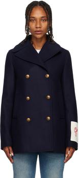 推荐Navy Double-Breasted Coat商品