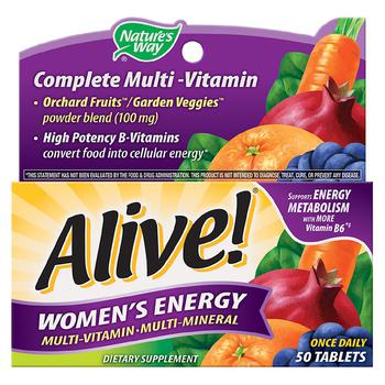 Nature's Way | Alive! Women's Energy Multi-Vitamin Tablets商品图片,满$80享8折, 满$40享8.5折, 满折