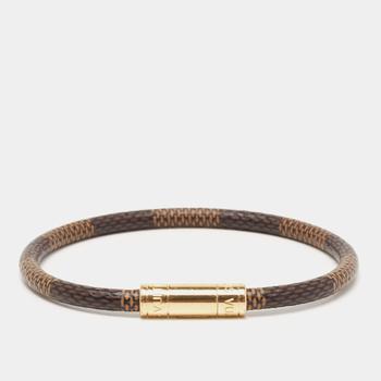 lv手链, [二手商品] Louis Vuitton | Louis Vuitton Brown Damier Canvas Keep It Bracelet商品图片 8.7折