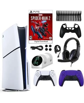 PS5 Spider Man 2 Console with Extra Purple Dualsense Controller and Accessories Kit