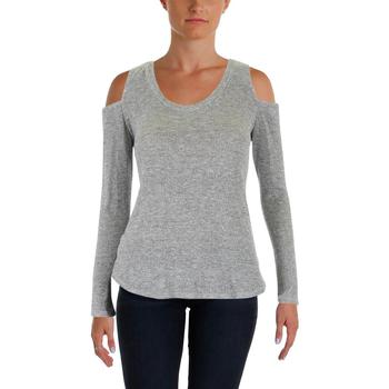 AQUA | Aqua Womens Metallic Cold Shoulder Pullover Sweater商品图片,2.5折, 独家减免邮费