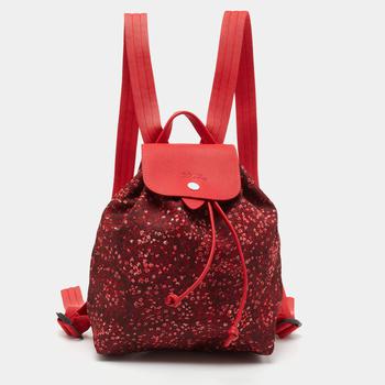 Longchamp | Longchamp Red Canvas Le Pliage Backpack商品图片,8.5折