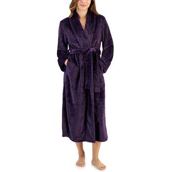 Charter Club | Petite Women's Plush Zig Zag Wrap Robe, Created for Macy's商品图片,4折