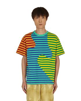 Brain Dead | Organic Paneled Stripe T-Shirt Green商品图片,6.4折×额外8.6折, 独家减免邮费, 额外八六折