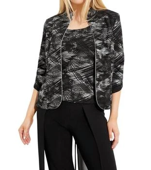 JOSEPH RIBKOFF | Open Front Casual Set Top Blazer In Black/silver,商家Premium Outlets,价格¥1517