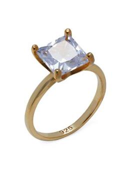 商品Gabi Rielle | Get Personal 14K Gold Vermeil & Crystal Ring/Size 6,商家Saks OFF 5TH,价格¥426图片