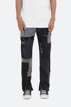 mnml gat好用吗, MNML | V124 Patchwork Baggy Denim - Black商品图片 5折