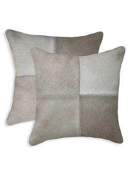 商品2-Piece Paneled Cowhide Throw Pillow Set,商家折扣挖宝区,价格¥317图片